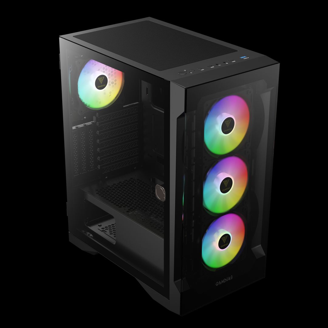 Gamdias Talos E2 Elite Tempered Glass Black