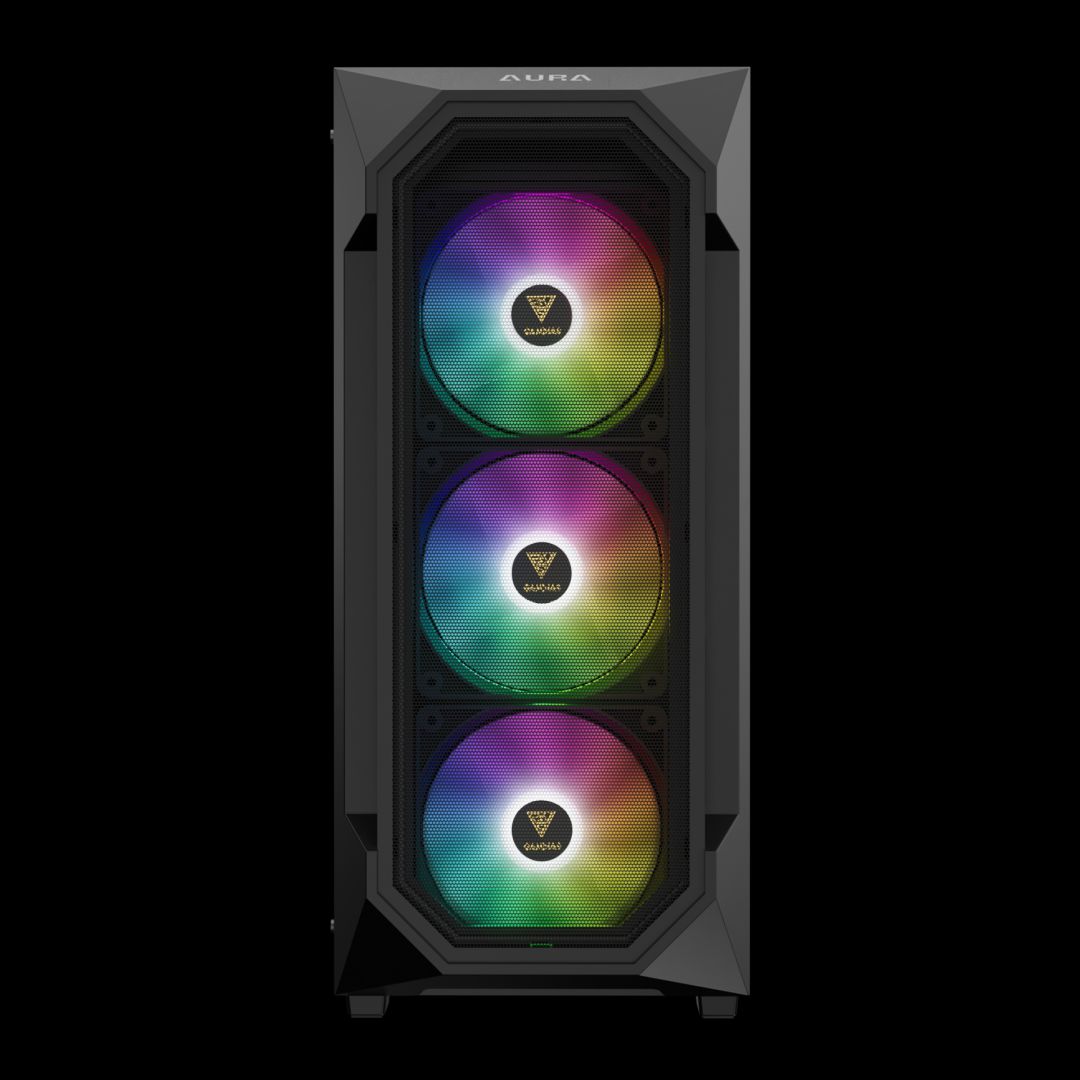 Gamdias Aura GC1 Elite ARGB Tempered Glass Black