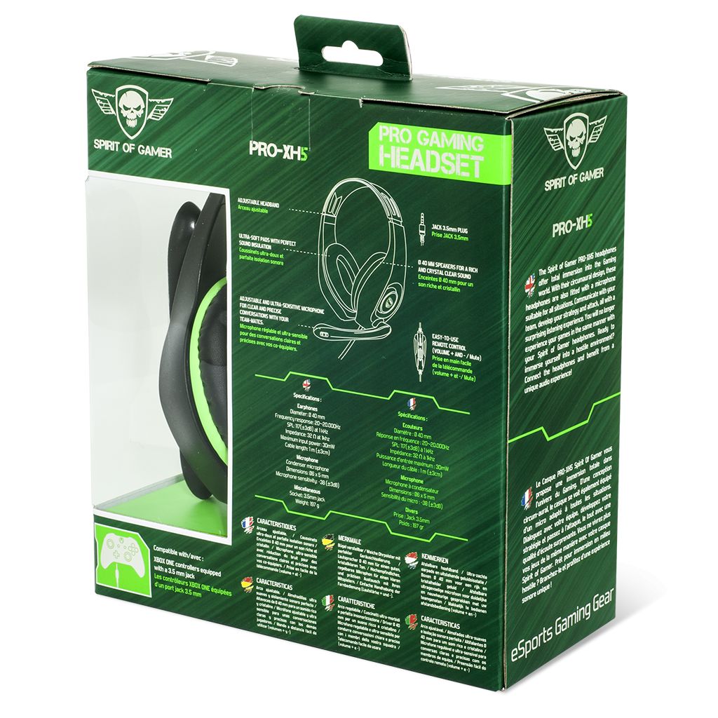 Spirit Of Gamer Pro-XH5 headset Black/Green