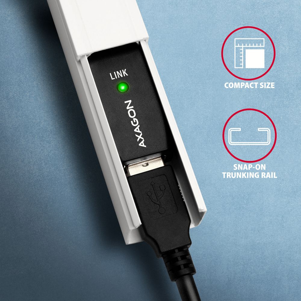 AXAGON ADR-207 USB Repeater cable 7,5m Black
