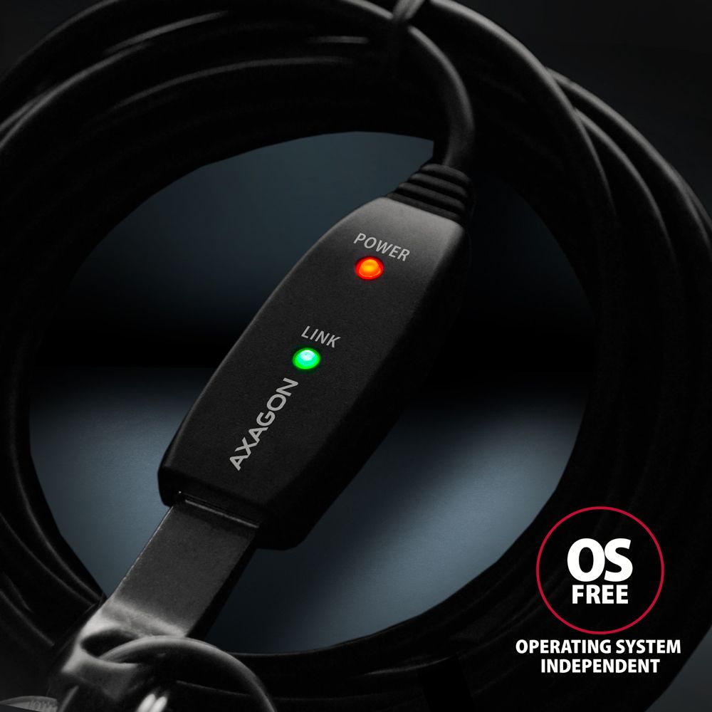 AXAGON ADR-207 USB Repeater cable 7,5m Black