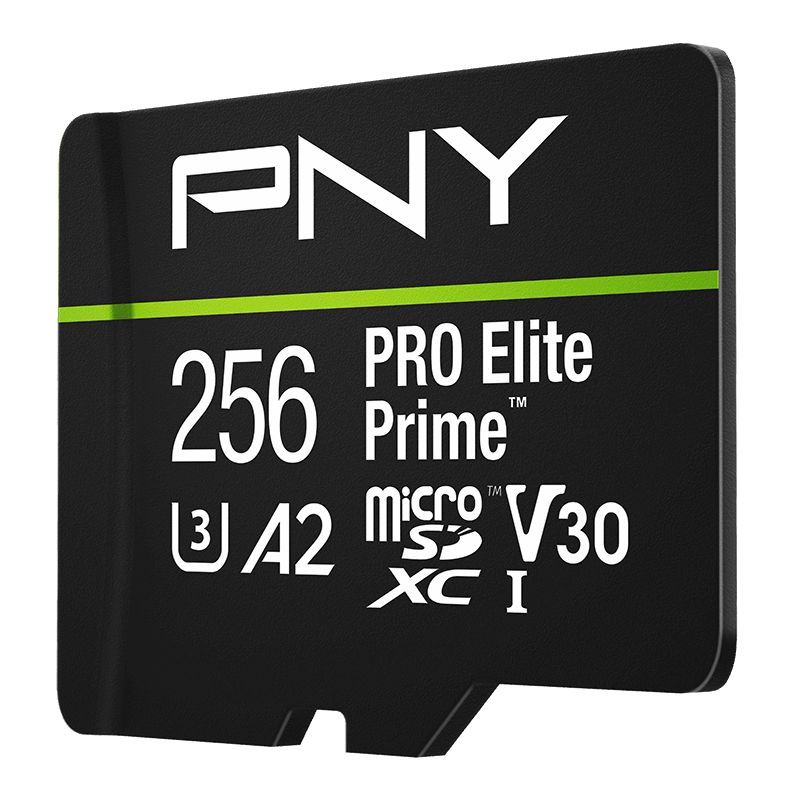 PNY 256GB microSDXC Pro Elite Prime Class 10 U3 V30 A2 + adapterrel