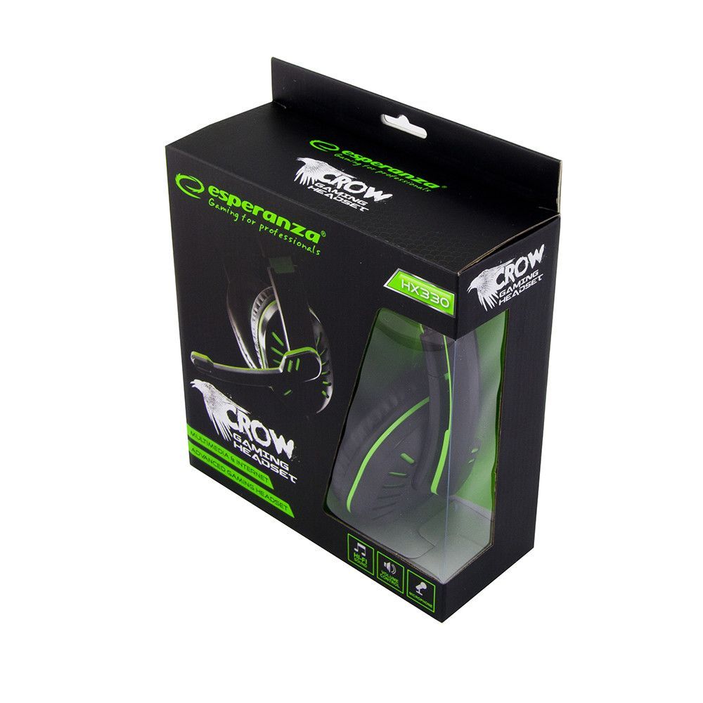 Esperanza EGH330G Crow Gaming Headset Black/Green