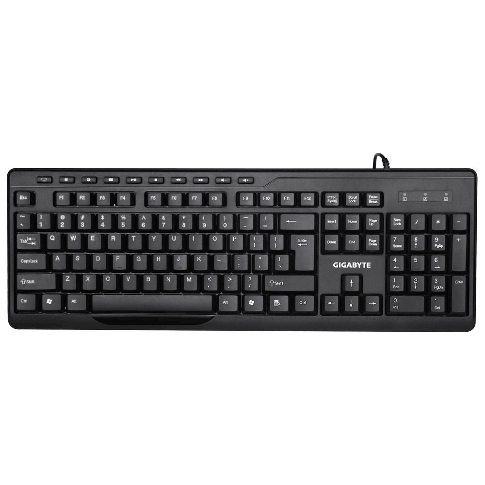 Gigabyte KM6300 Wired combo with multimedia controls Black