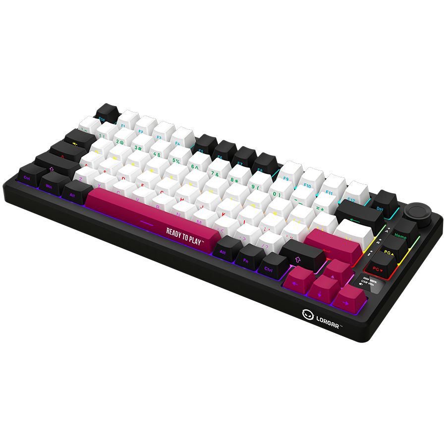 LORGAR KBP7075W Gaming Wireless Bluetooth Mechanical Keyboard Black/Red US