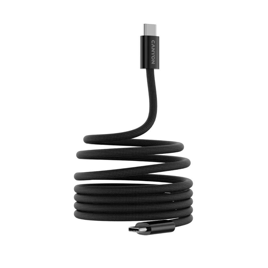 Canyon CND-CCMG60AB15B OnWire 60MG C-C 60W Magnet Braided cable 1m Black