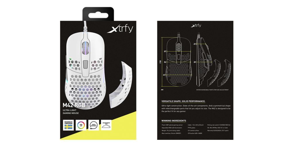 Cherry XTRFY M42 RGB Gaming mouse White