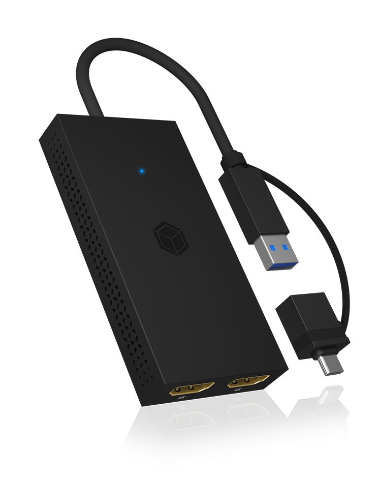 Raidsonic IcyBox IB-SPL1029AC Mobile USB to Dual HDMI Splitter