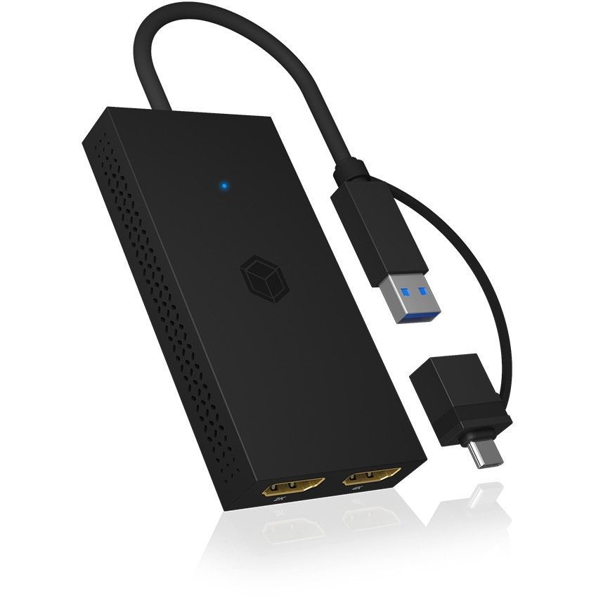 Raidsonic IcyBox IB-SPL1029AC Mobile USB to Dual HDMI Splitter