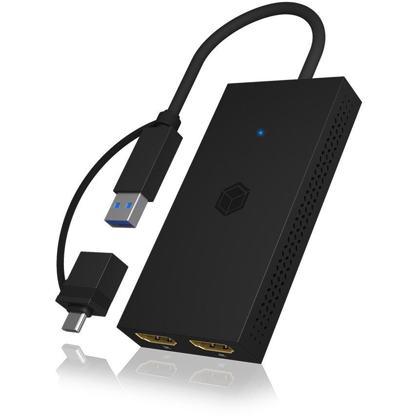 Raidsonic IcyBox IB-SPL1029AC Mobile USB to Dual HDMI Splitter