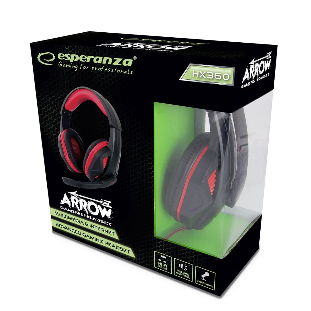 Esperanza EGH360 Arrow Gaming Headset Black/Red