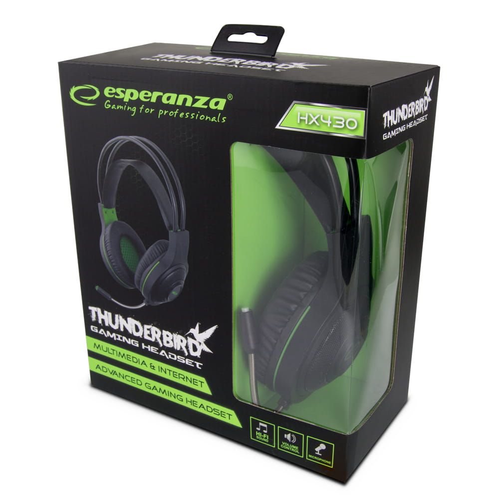Esperanza EGH430 ThunderBird Gaming Headset Black/Green