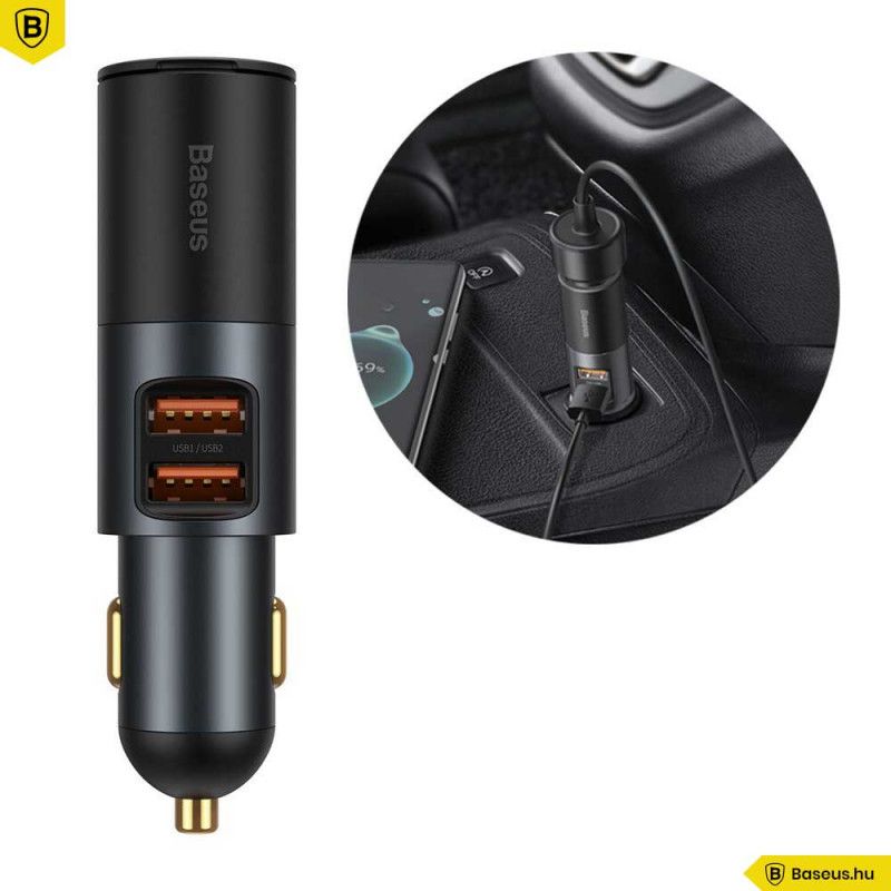 Baseus Share Together Car Charger Grey