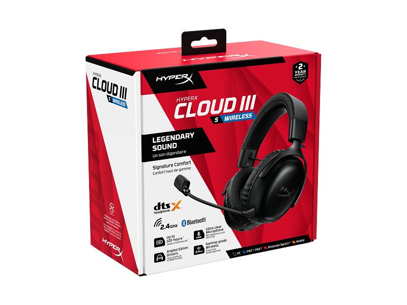 HP HyperX Cloud III S Wireless Bluetooth Gaming Headset Black