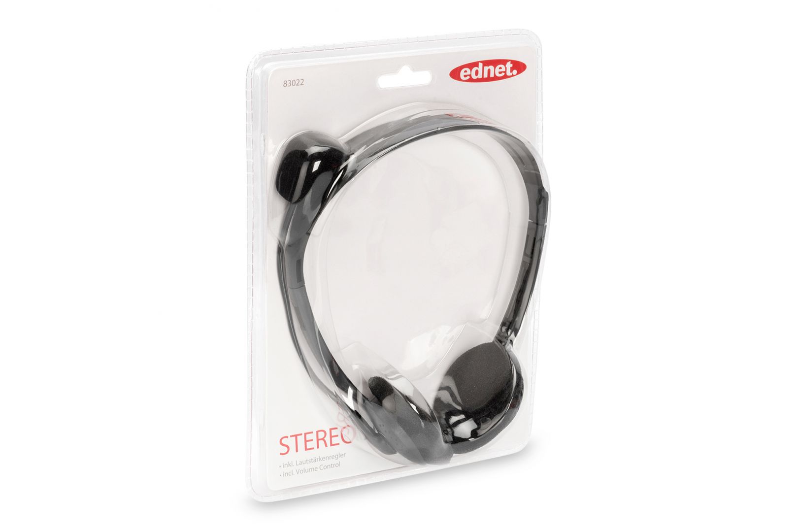 Ednet Stereo PC Headset with volume control Black
