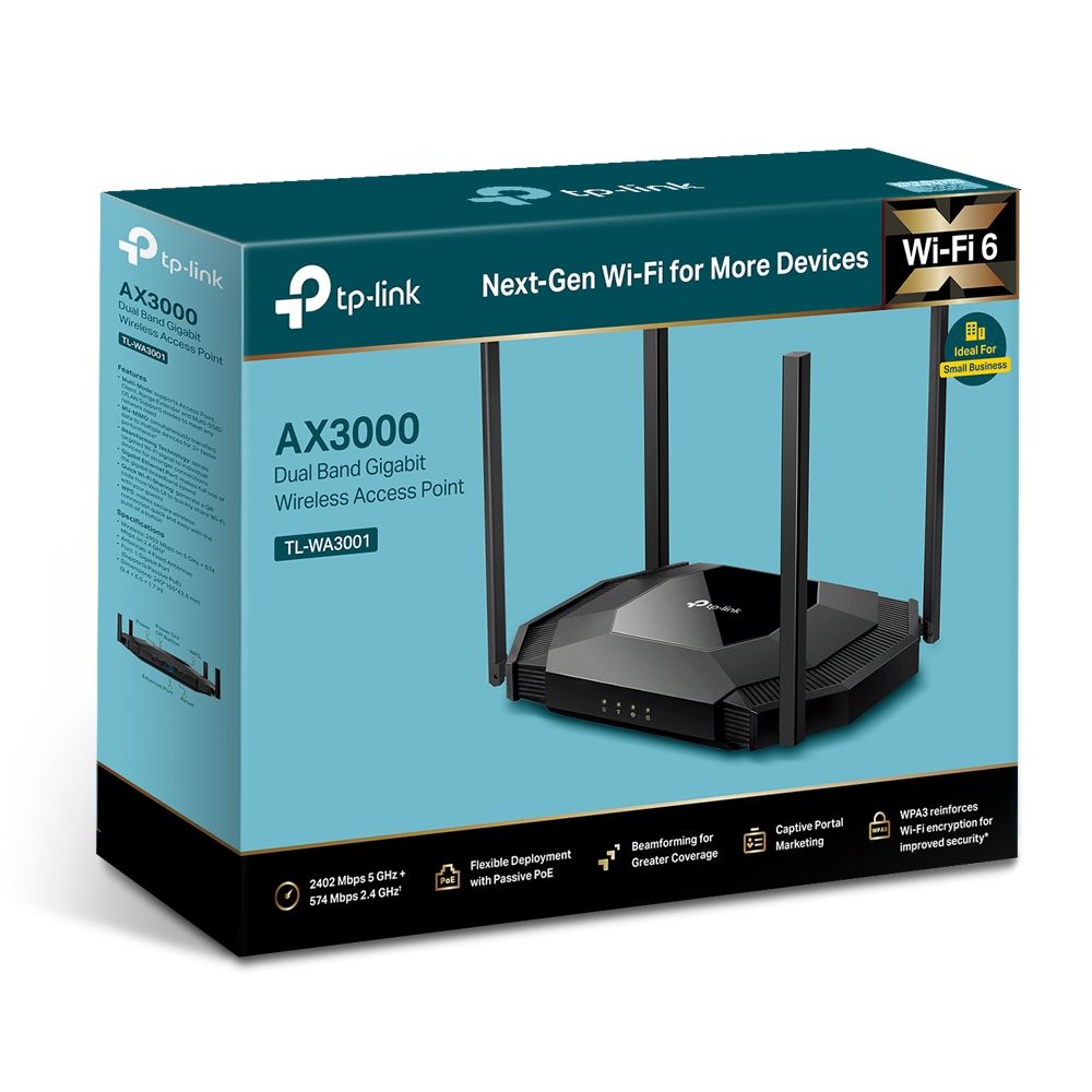 TP-Link TL-WA3001 AX3000 Gigabit Wi-Fi 6 Access Point Black