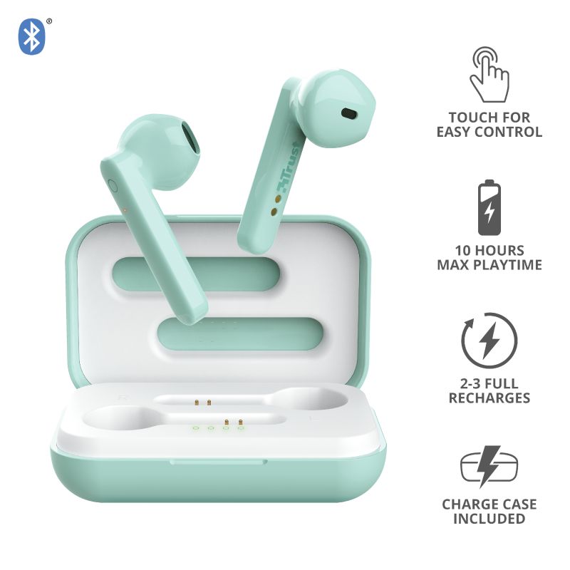 Trust Primo Touch Bluetooth Wireless Earphones Mint