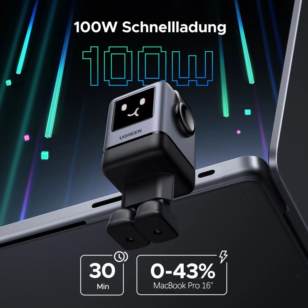 UGREEN Nexode RG (Robot GaN) Uno Charger Wall Mount 100W Black