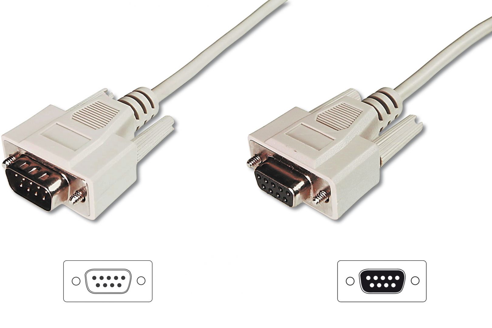 Assmann Datatransfer extension cable, D-Sub9 5m Beige