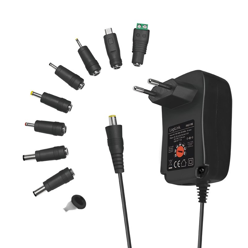 Logilink PA0198 Universal power supply 3-12V 29W Black