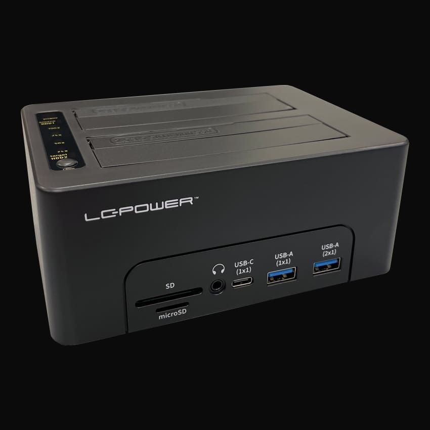 LC Power LC-DOCK-C-MULTI-HUB Docking Station Black