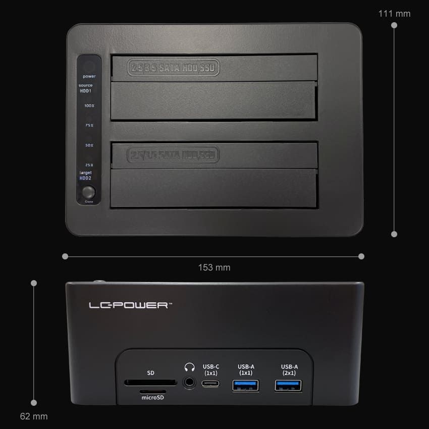 LC Power LC-DOCK-C-MULTI-HUB Docking Station Black