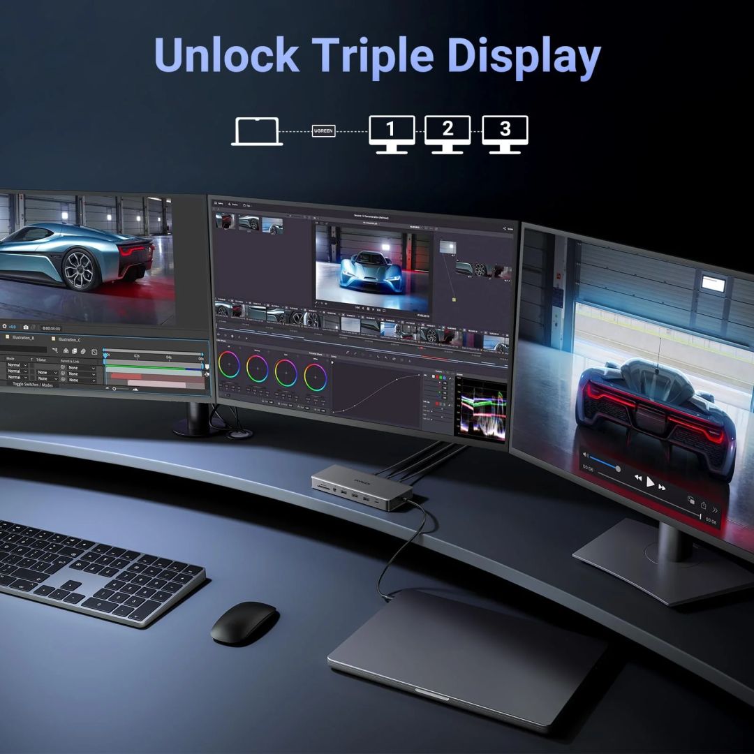 UGREEN Revodok Pro 313 13-in-1 Triple Display Docking Station Grey