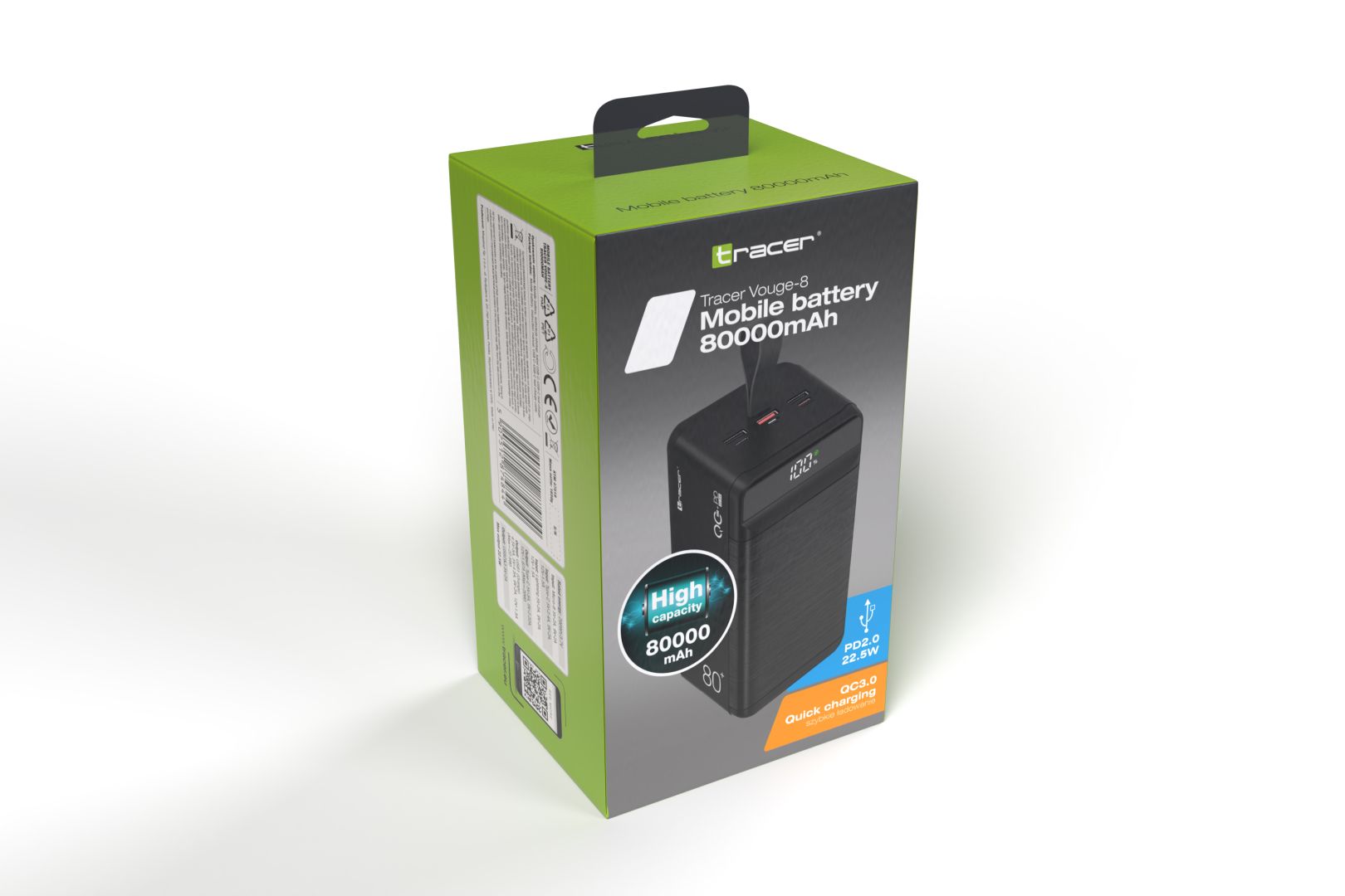 Tracer Vouge-8 80000mAh PowerBank Black
