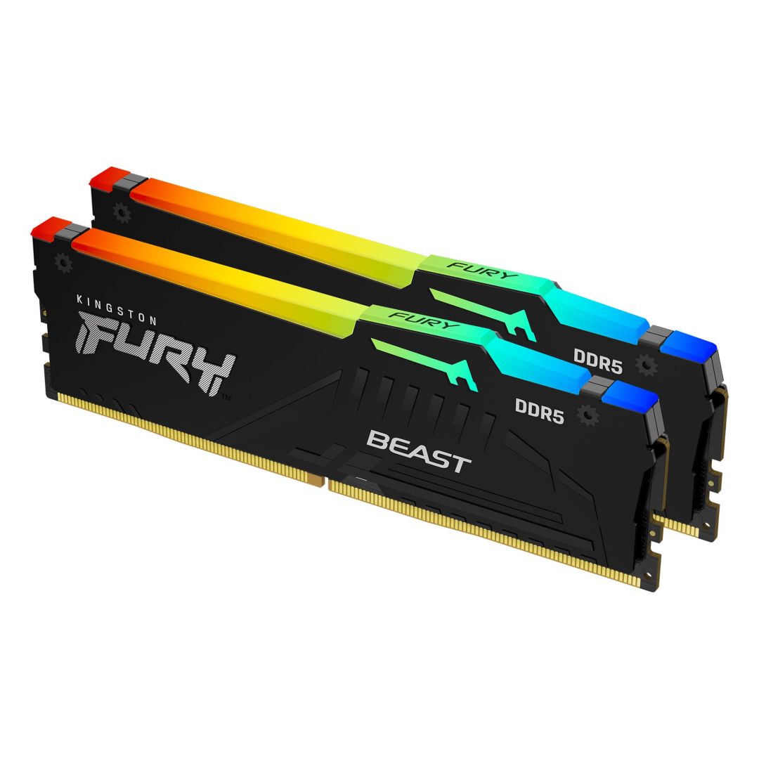Kingston 128GB DDR5 5600MHz Kit(2x64GB) Fury Beast RGB Black