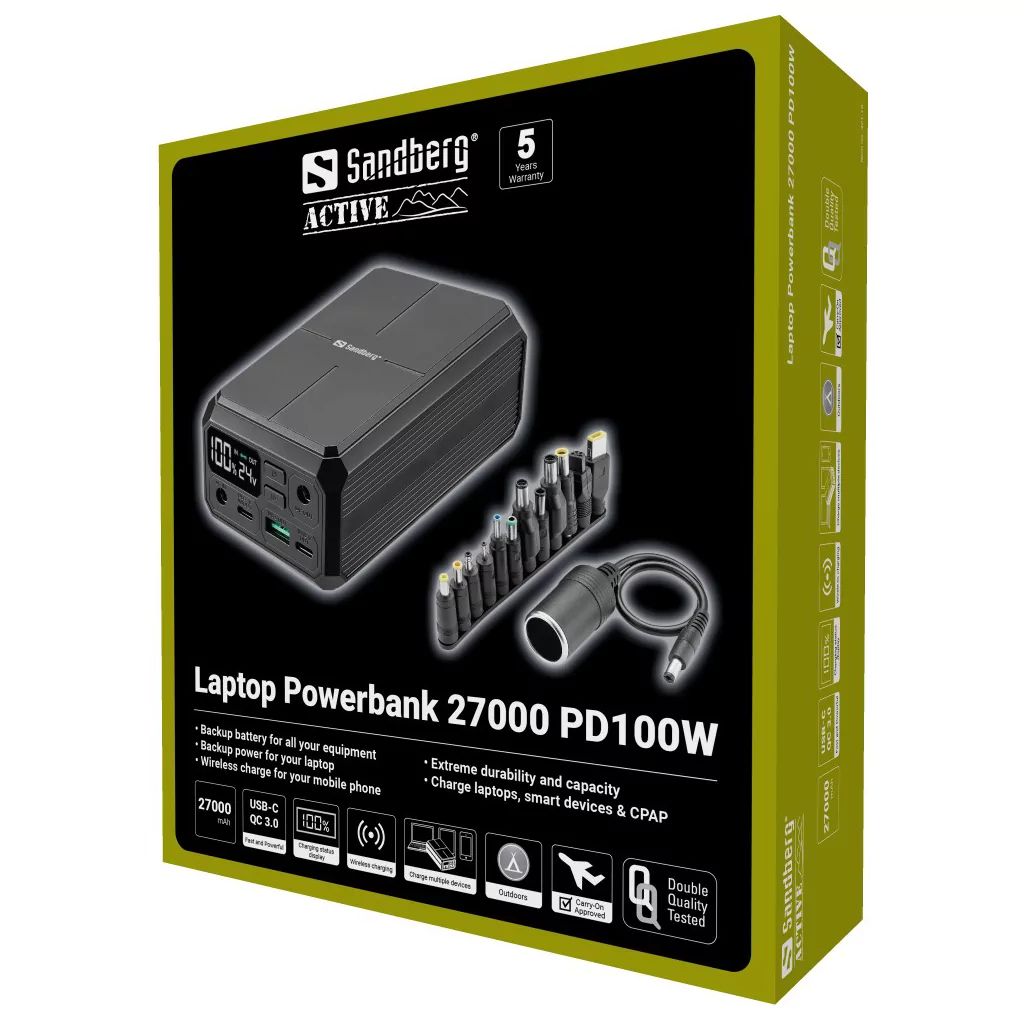 Sandberg PD100W 27000mAh PowerBank Black