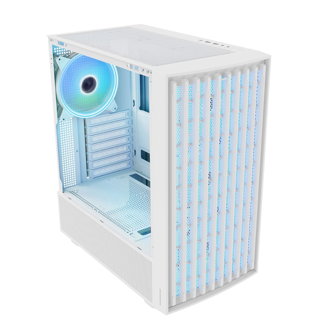 Modecom Breeze ARGB Flow Tempered Glass White