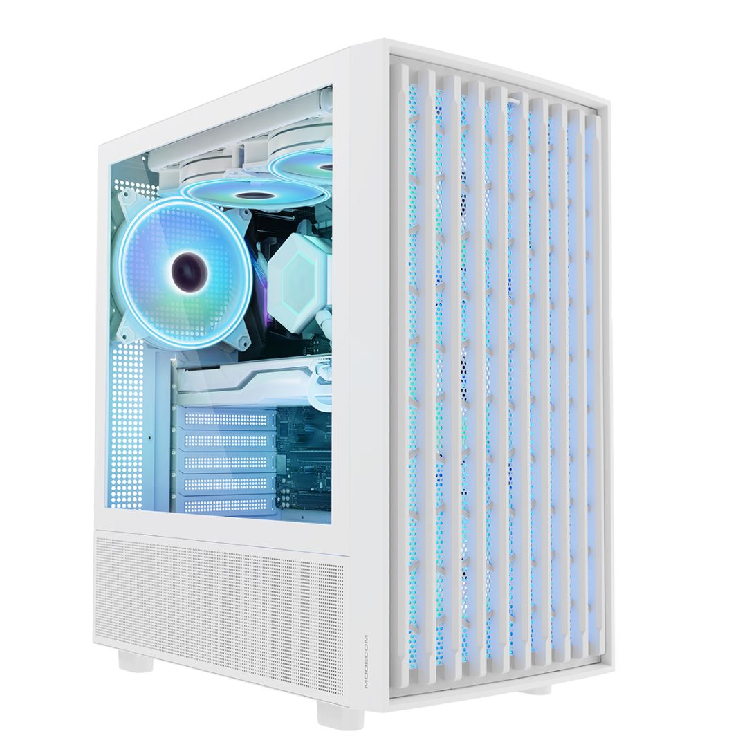 Modecom Breeze ARGB Flow Tempered Glass White