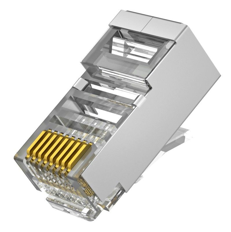 Nestron Árnyékolt RJ45 csatlakozó; Cat6; fali és patch kábelekhez; 10 db/csomag