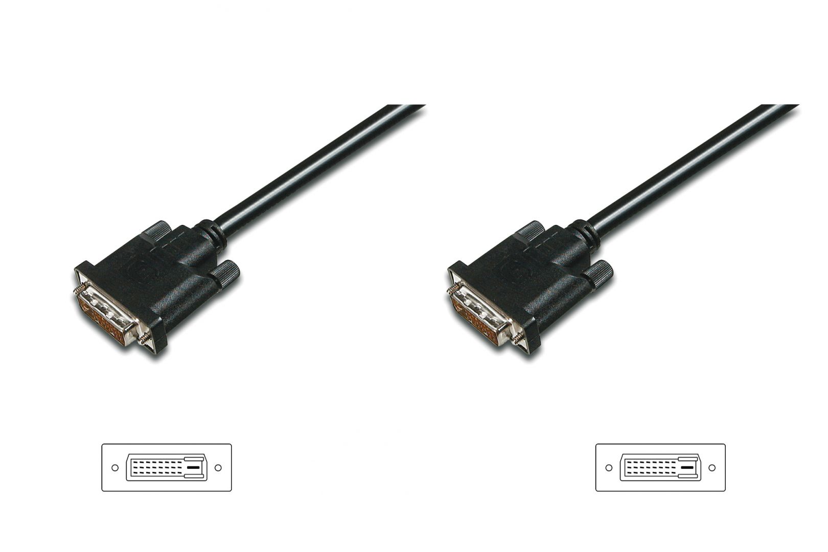 Assmann DVI connection cable, DVI-D (Dual Link) (24+1) 2m Black