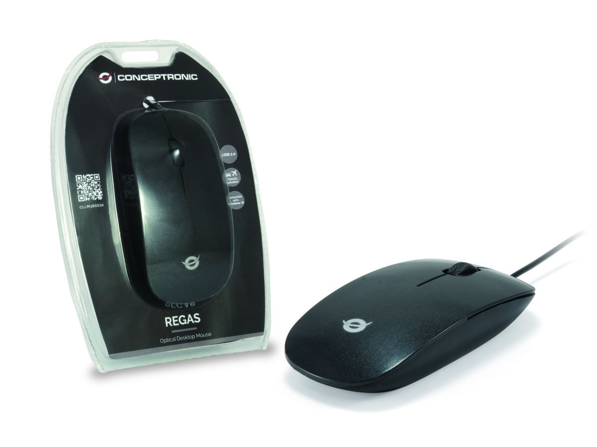 Conceptronic  Regas Desk Mouse Black
