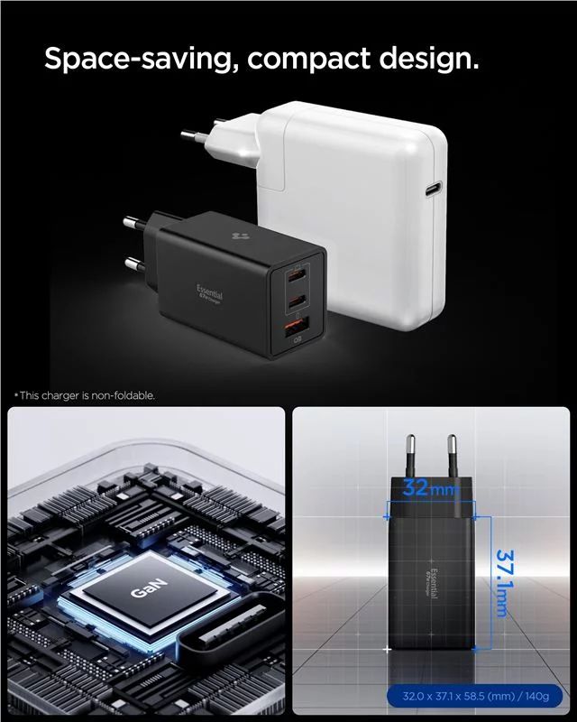 Spigen Essential 67W Wall Charger Black