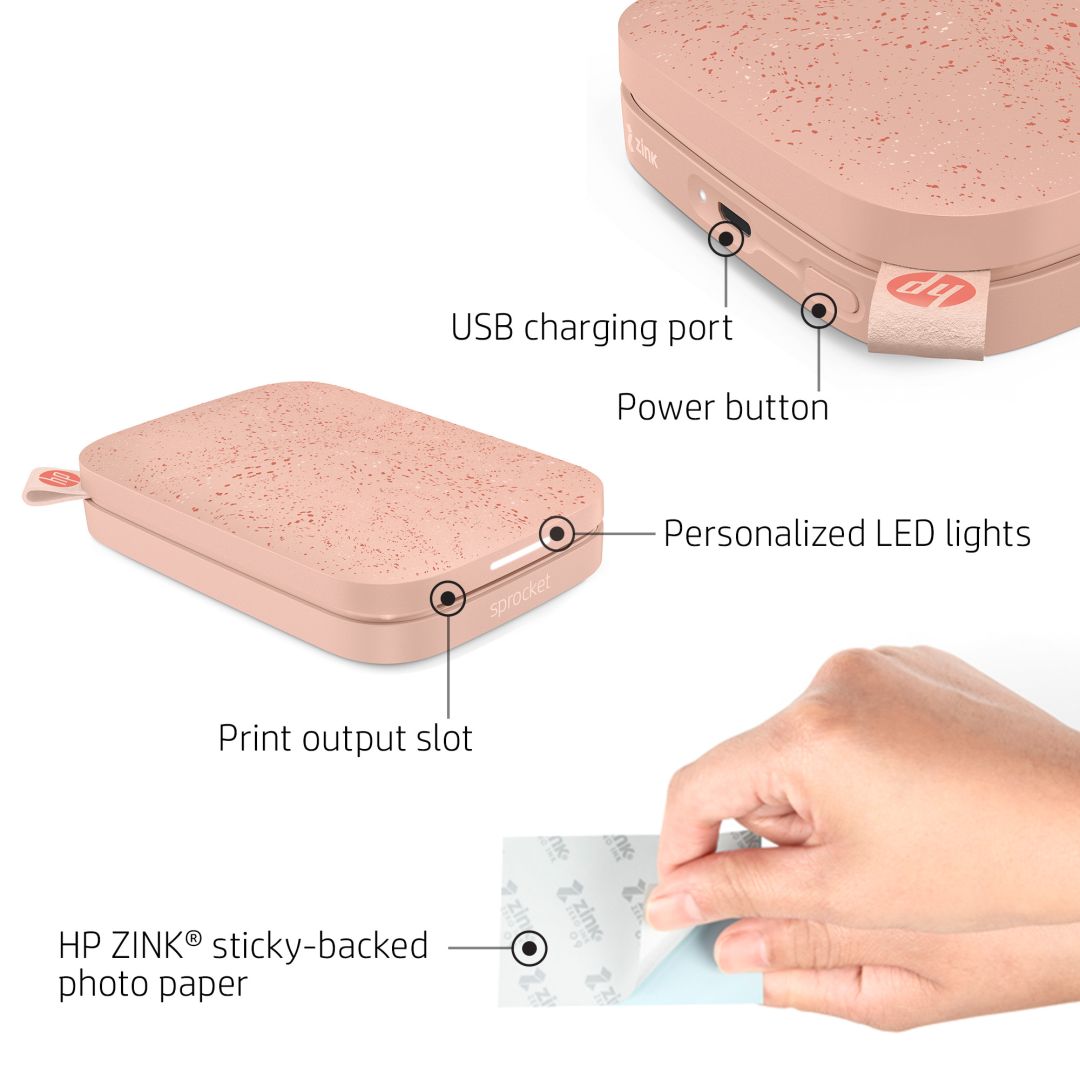 HP Sprocket Bluetooh Fotónyomtató Pink