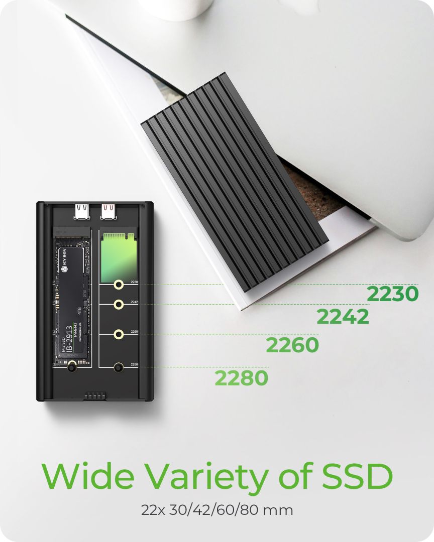 Raidsonic IcyBox IB-2817M-C32 Enclosure for 2x NVMe SSD with USB 3.2 Gen 2x2 Type-C connection