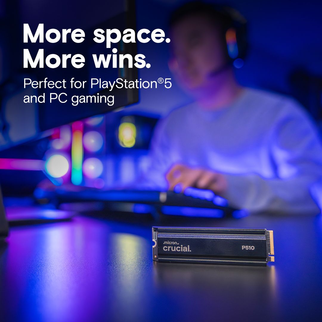 Crucial 2TB M.2 2280 NVMe P510 with Heatsink