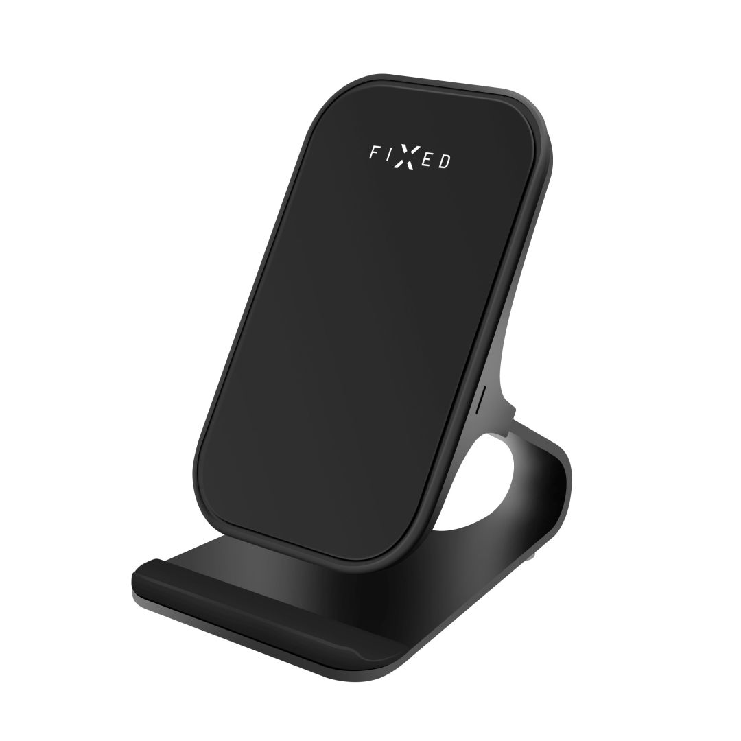FIXED Frame vezeték nélküli állvány gyors vezeték nélküli töltéssel 15W, fekete