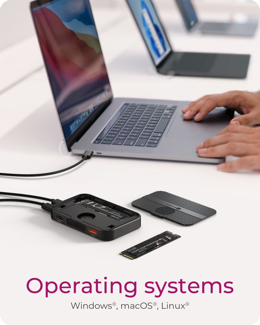 Raidsonic IcyBox IB-DK4071M-CU31 7-in-1 DockingStation with magnetic M.2 NVMe and SATA SSD enclosure and built-in cooling fan