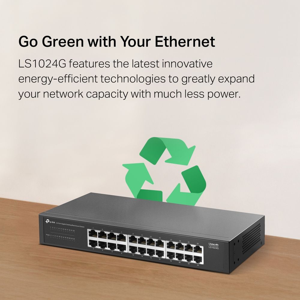 TP-Link LS1024G 24-Port Gigabit Desktop/Rackmount Switch