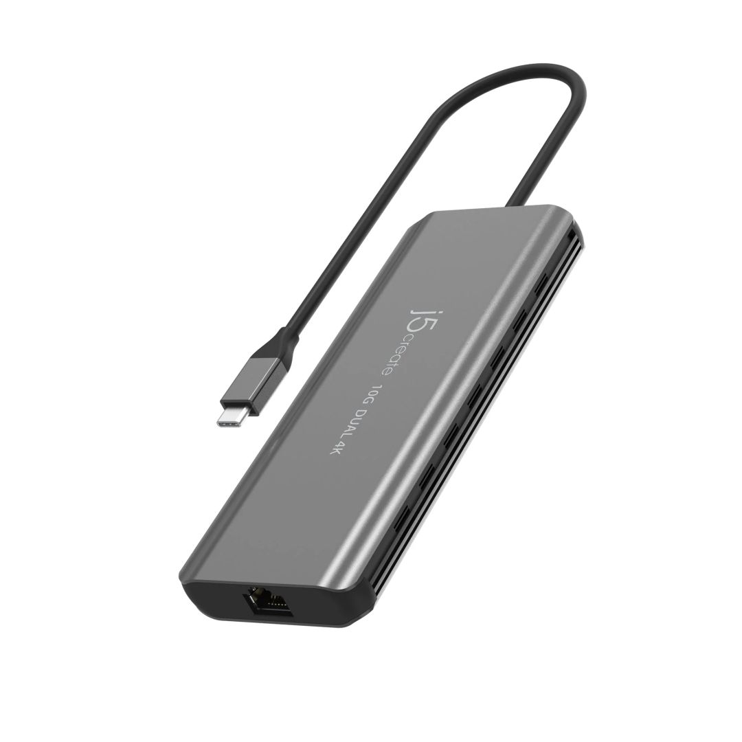 j5create USB-C Dual 4K HDMI 10Gbps Mini Dock Space Grey