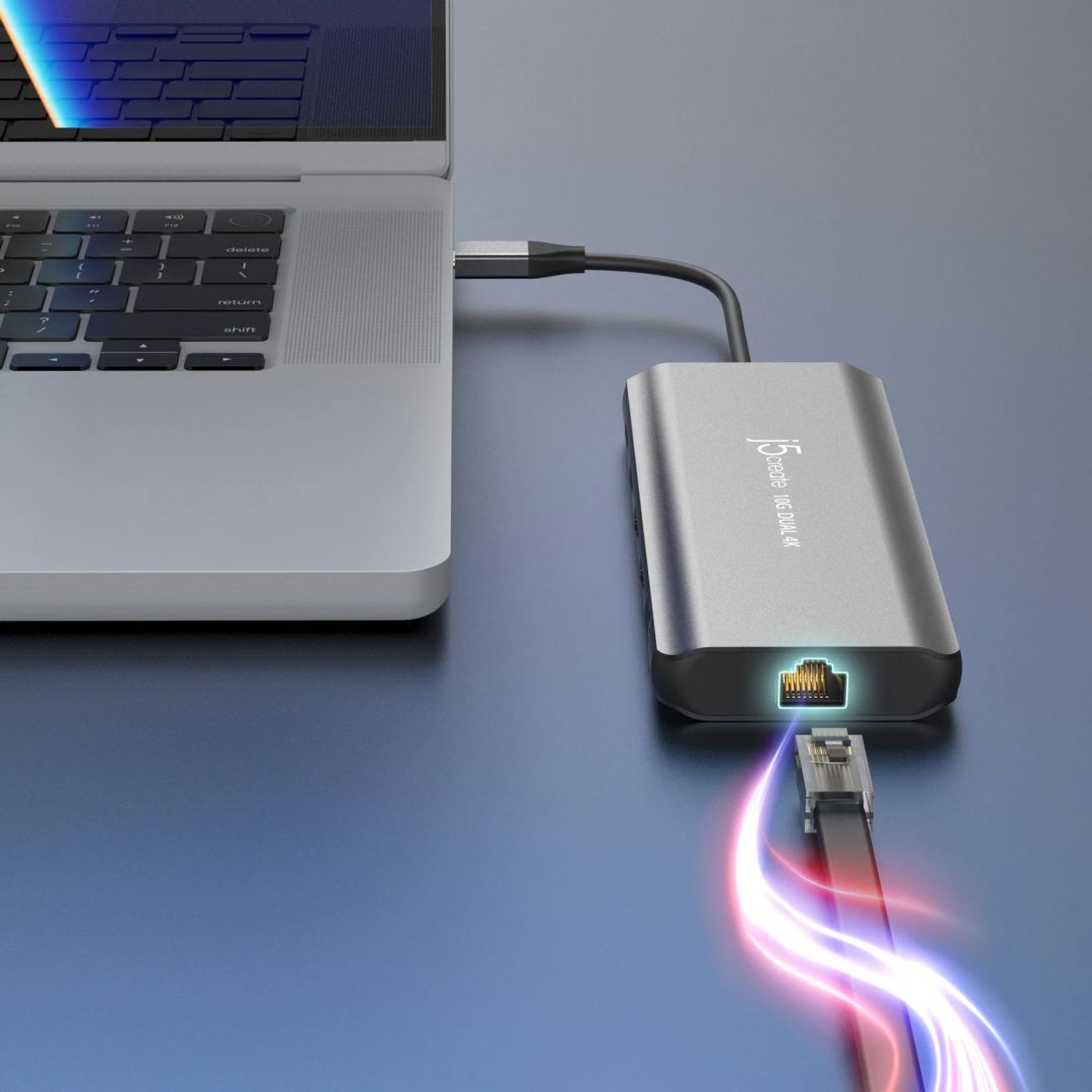 j5create USB-C Dual 4K HDMI 10Gbps Mini Dock Space Grey