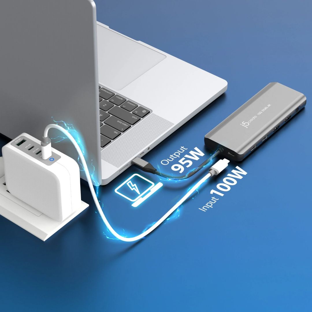 j5create USB-C Dual 4K HDMI 10Gbps Mini Dock Space Grey