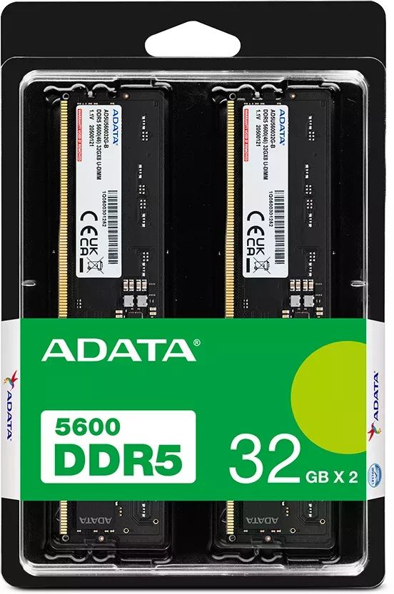 A-Data 64GB DDR5 5600MHz Kit(2x32GB) UDIMM Black