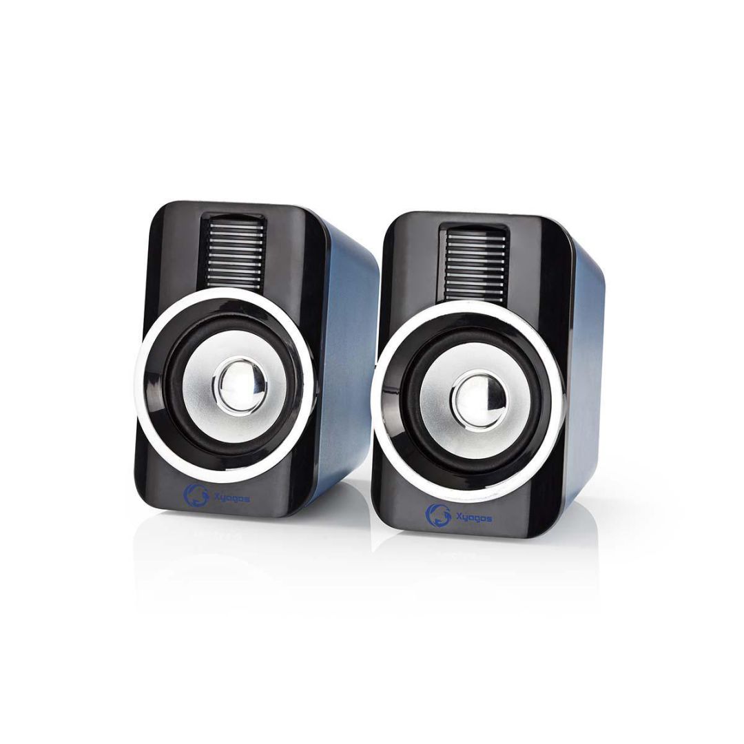 Nedis GSPR20020BK 2.0 Speaker Black/Silver