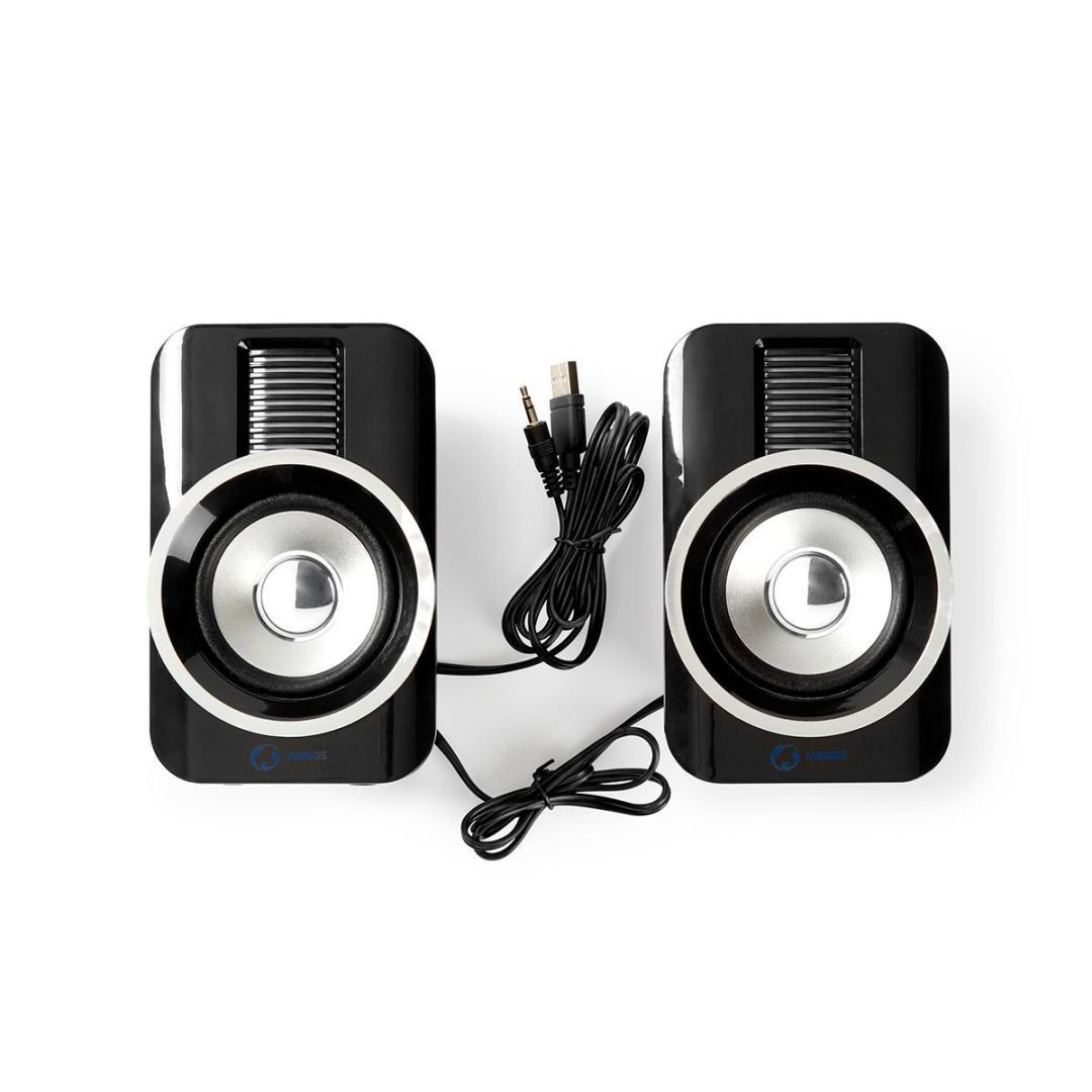Nedis GSPR20020BK 2.0 Speaker Black/Silver