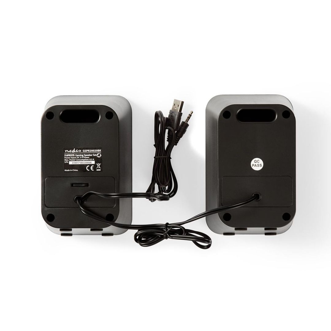 Nedis GSPR20020BK 2.0 Speaker Black/Silver