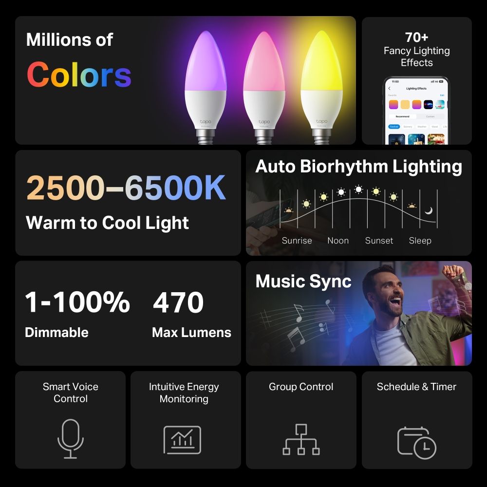 TP-Link Tapo L430C Smart Light Bulb Multicolor (4-Pack)